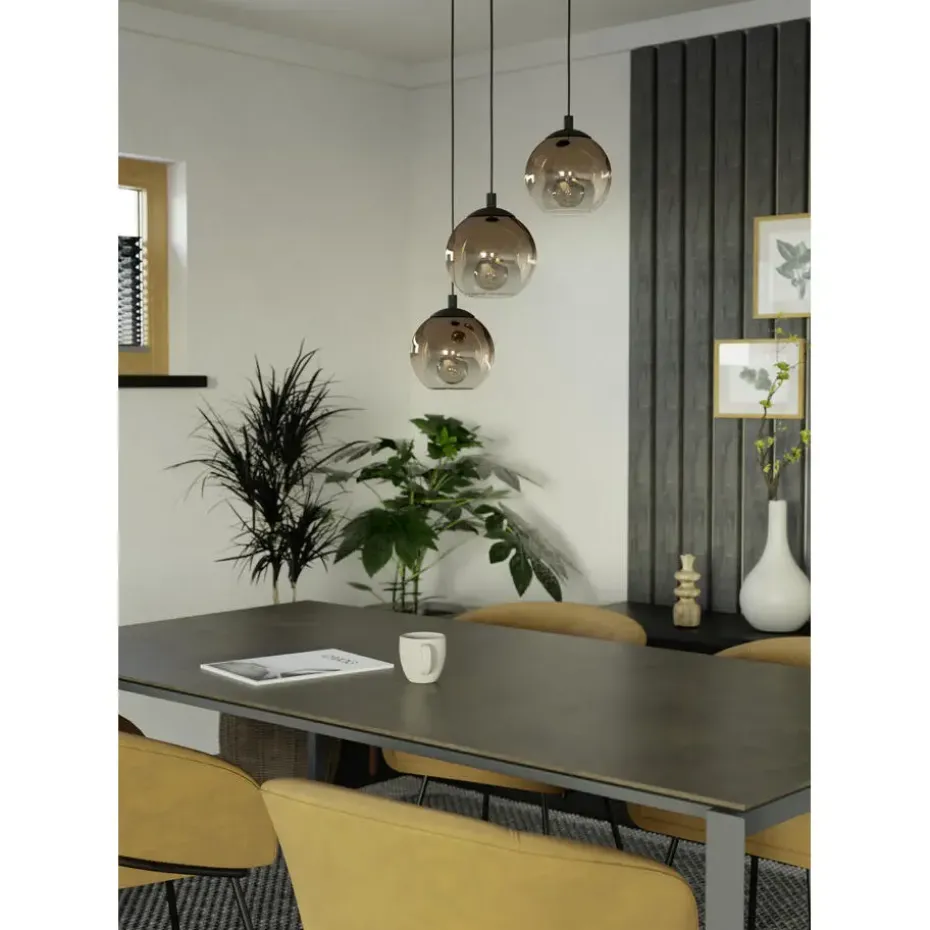 EGLO Ariscani 1 Hanglamp - E27 - Ø 42,5cm-Koperglas - Zwart