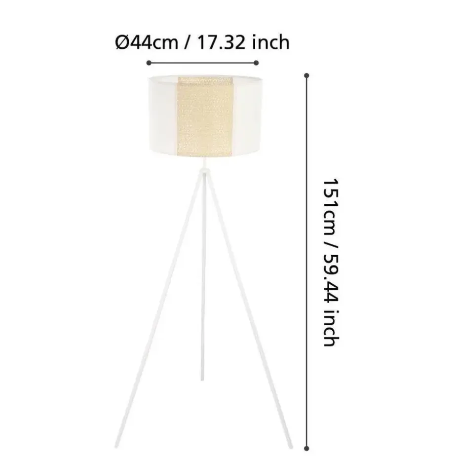 EGLO Arnhem Staande lamp - E27 - Papier/Staal - Wit/Bruin