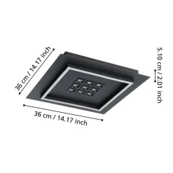 EGLO Balazote Plafonnière - LED - Kunststof - Zwart/Wit