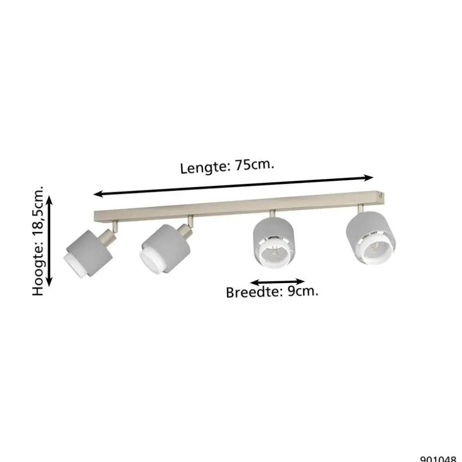 EGLO Bellizzi Spot - E14 - 75 cm - Grijs/Wit