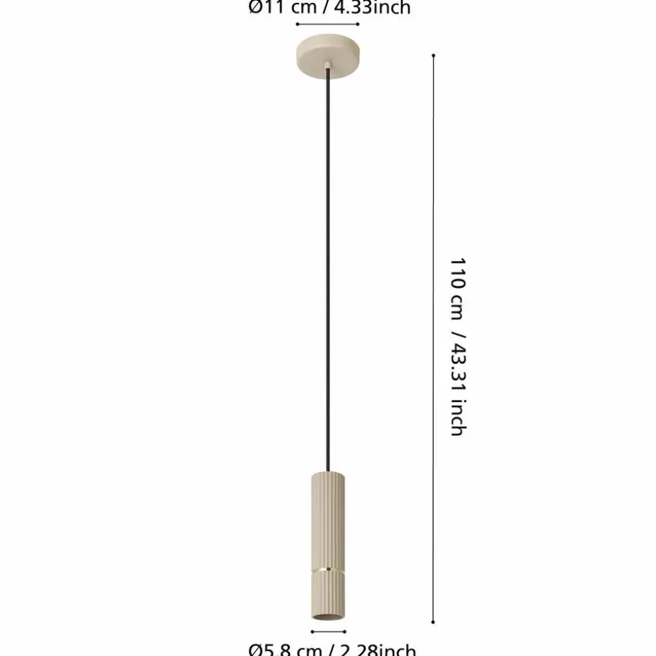 EGLO Caminia Hanglamp - GU10 - Ø 6 cm - Zandkleur/Beige/Goud