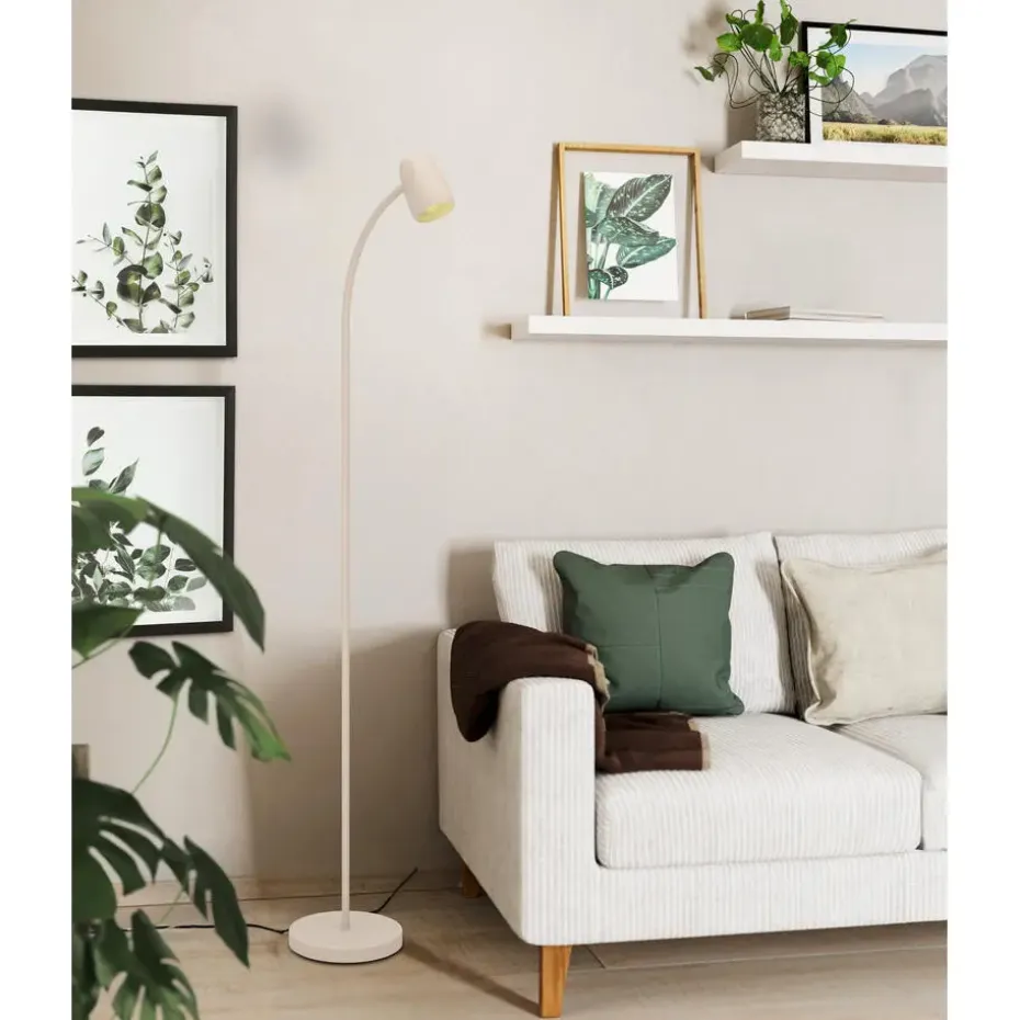 EGLO Carlo Vloerlamp - E14 - 170 cm - Zandkleur - Kantelbaar