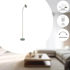 EGLO Carlo Vloerlamp - E14 - 170 cm - Groen - Kantelbaar