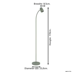 EGLO Carlo Vloerlamp - E14 - 170 cm - Groen - Kantelbaar