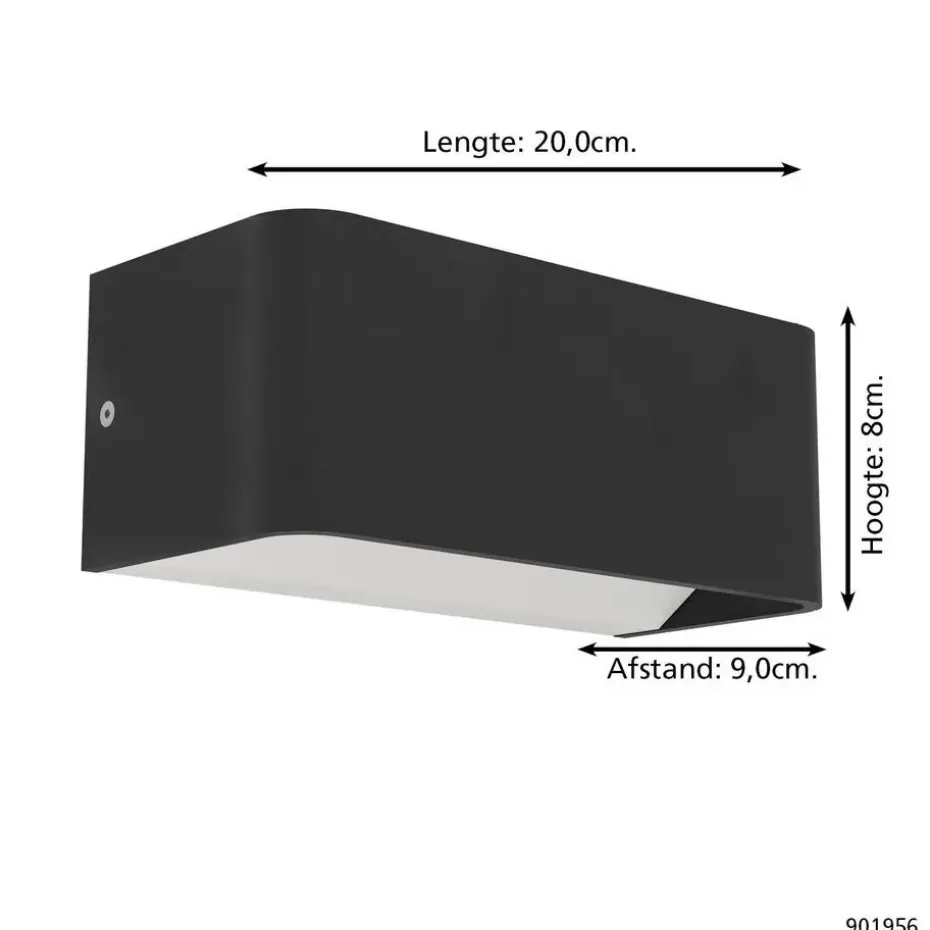 EGLO connect.z Sania-Z Wandlamp - 20 cm - Zwart - RGB - Zigbee