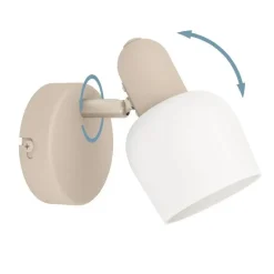 EGLO Corato Spot - E14 - 15.5 cm - Wit/Beige - Glas