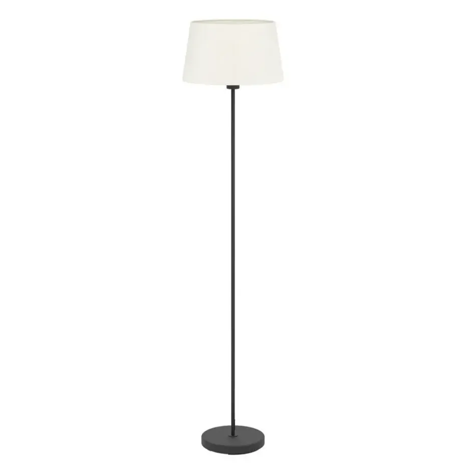 EGLO Febres Staande lamp - E27 - teddy stof - Zwart/Wit