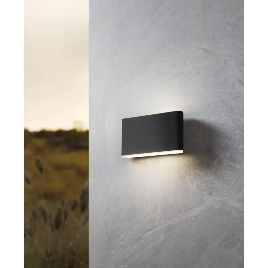 EGLO Grutti Wandlamp - LED - 17,5 cm - Antraciet