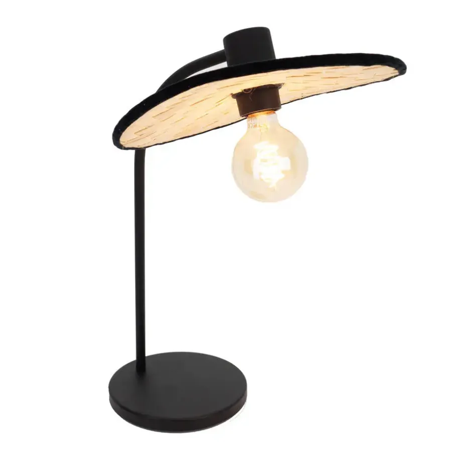 EGLO Marywell Tafellamp - E27 - Hout - Zwart/Bruin