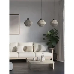 EGLO Midsumer Hanglamp - 3 x E27 - 92 cm - Zwart/Crème - Textiel