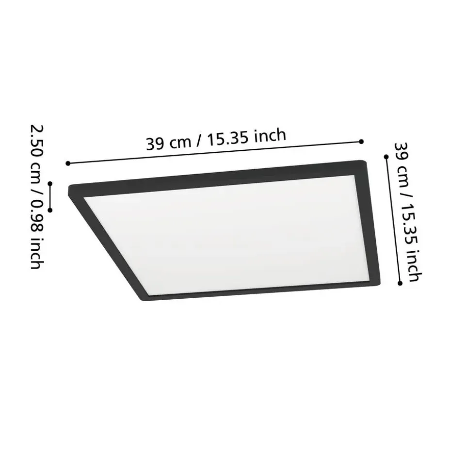 EGLO Minerario Plafonnière - LED - Kunststof - Zwart/Wit