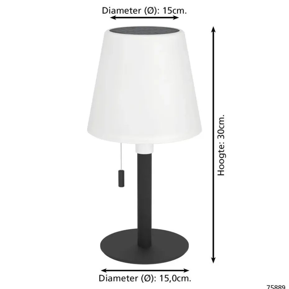 EGLO Montapalma Tafellamp buiten - LED - Zwart, Wit