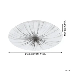 EGLO Nieves Wandlamp/Plafondlamp - LED - Ø 41 cm - Wit/Zilver