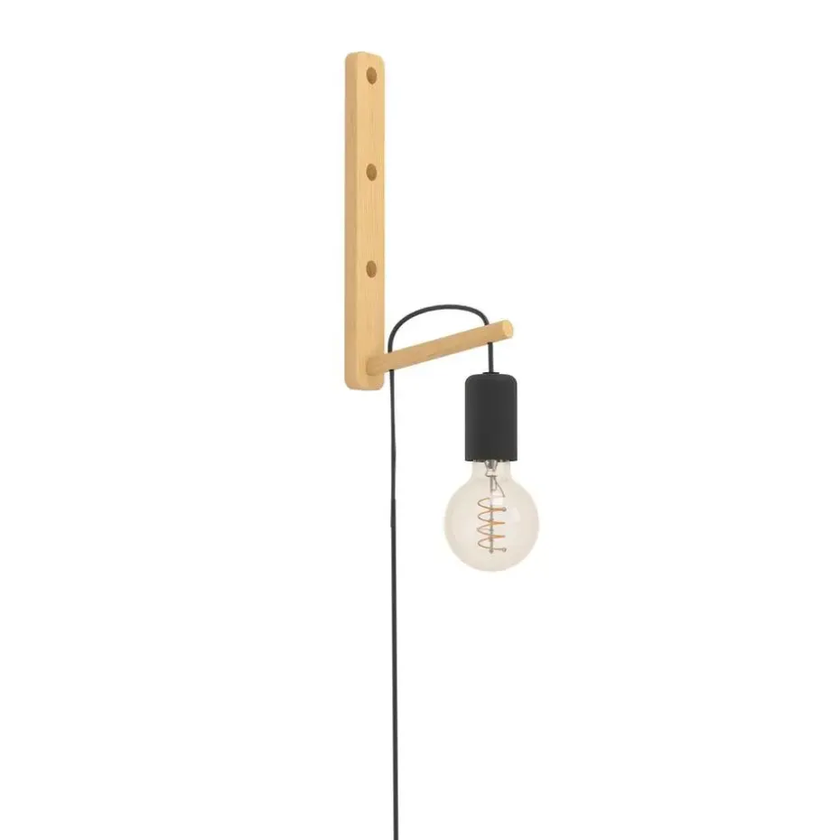EGLO Pockley Wandlamp - E27 - 29,5 cm - Bruin/Zwart