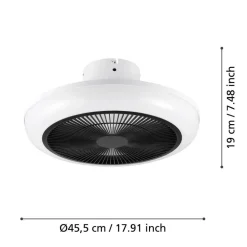 EGLO Sangineto Plafondventilator - LED - Ø 45,5 cm - Wit, Zwart
