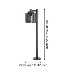 EGLO Selinus Staande lamp - E27 - Glas - Zwart