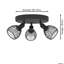 EGLO Sonnino Spot - E14 - Ø 25 cm - Zwart