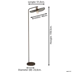 EGLO Swaby Vloerlamp - E27 - 159.5 cm - Brons