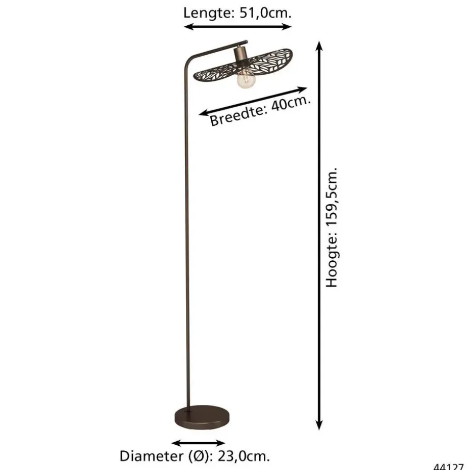 EGLO Swaby Vloerlamp - E27 - 159.5 cm - Brons