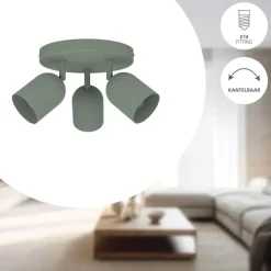 EGLO Tilston Spot - E14 - Ø 25 cm - Groen - Kantelbaar