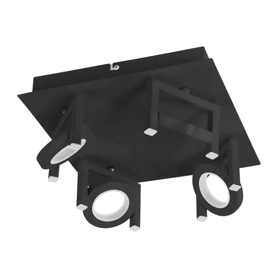 EGLO Trastanello Opbouwspot - LED - 4 lichts - Zwart