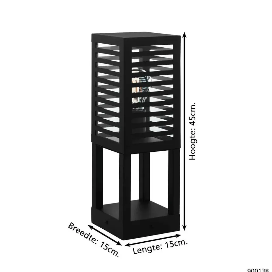 EGLOAlamonte3SokkellampBuiten-E27-45cm-Zwart