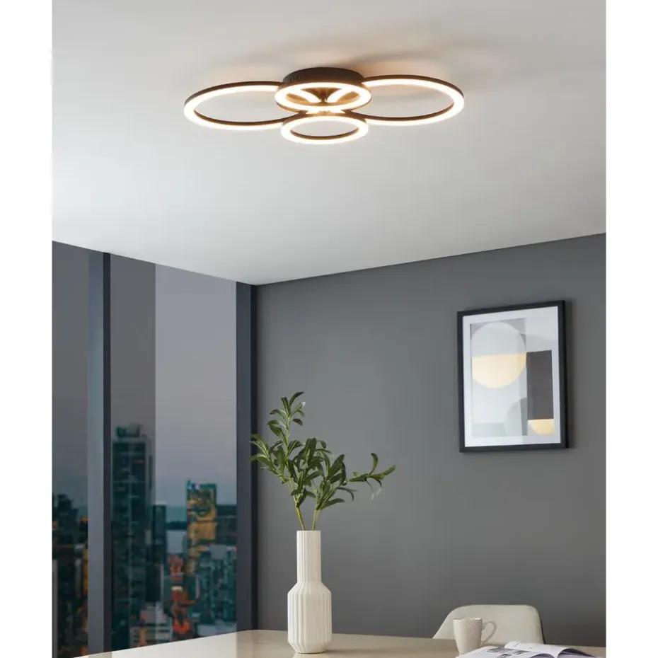 EGLOconnect.zParrapos-ZSmartPlafondlamp-61,5cm-Zwart/Wit