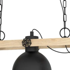 EGLOLubenhamHanglamp-E27-90cm-Zwart/Bruin