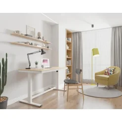 Elektrisch verstelbaar bureau / thuiswerkplek - 140x70 cm - Whitewash eiken - Z