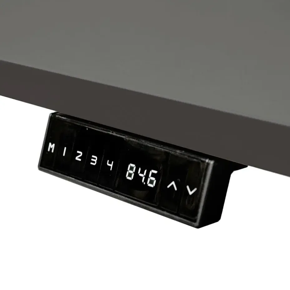 Elektrisch verstelbaar bureau - 160x80 cm - Single motor - Zwart / Antraciet