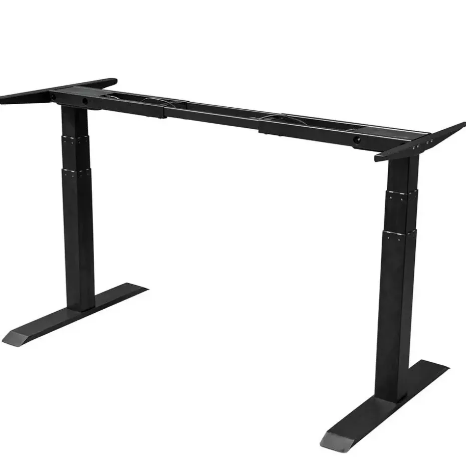 Elektrisch verstelbaar bureau - 160x80 cm - Dual motor - Zwart / Donker eiken