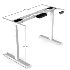 Elektrisch verstelbaar bureau - 160x80 cm - Dual motor - Zwart / Donker eiken