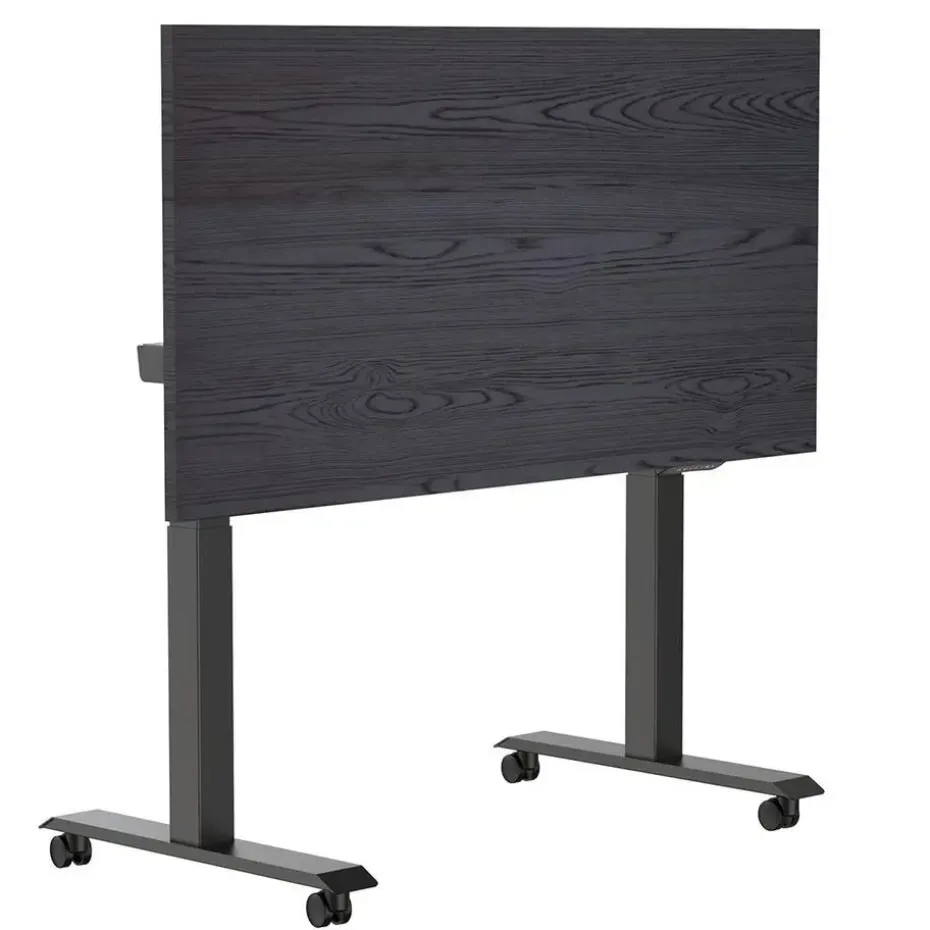 Elektrisch verstelbaar, opklapbaar en verrijdbaar bureau - 180x80 cm - Zwart