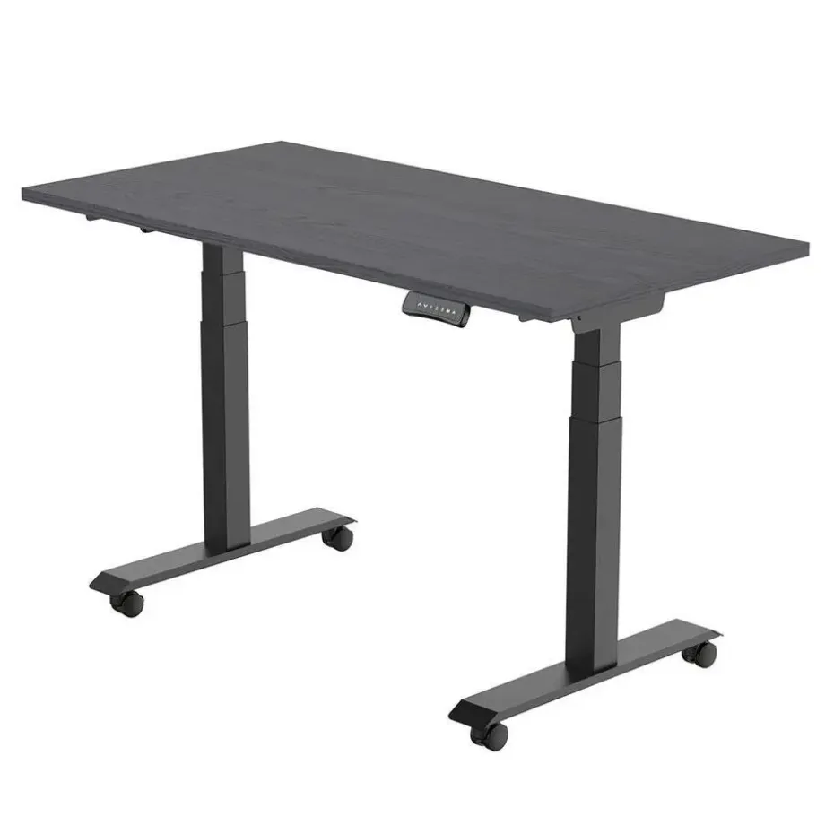 Elektrisch verstelbaar, opklapbaar en verrijdbaar bureau - 180x80 cm - Zwart