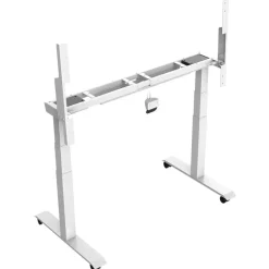 Elektrisch verstelbaar, opklapbaar en verrijdbaar bureau - 180x80 cm - Wit fram