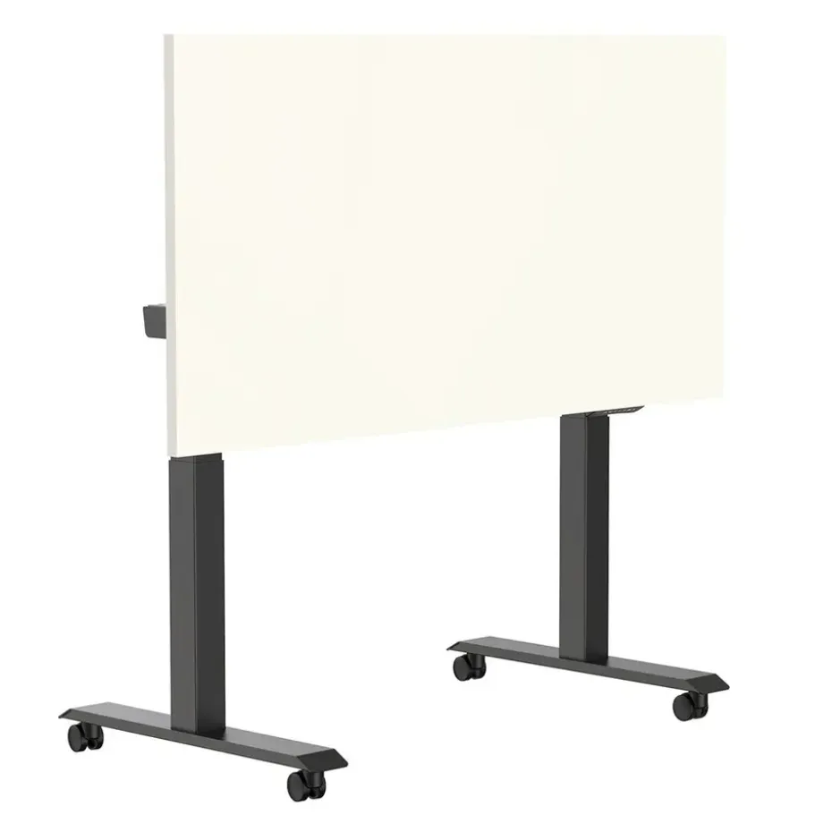 Elektrisch verstelbaar, opklapbaar en verrijdbaar bureau - 180x80 cm - Zwart