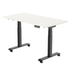 Elektrisch verstelbaar, opklapbaar en verrijdbaar bureau - 180x80 cm - Zwart