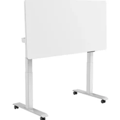 Elektrisch verstelbaar, opklapbaar en verrijdbaar bureau - 160x80 cm - Wit fram