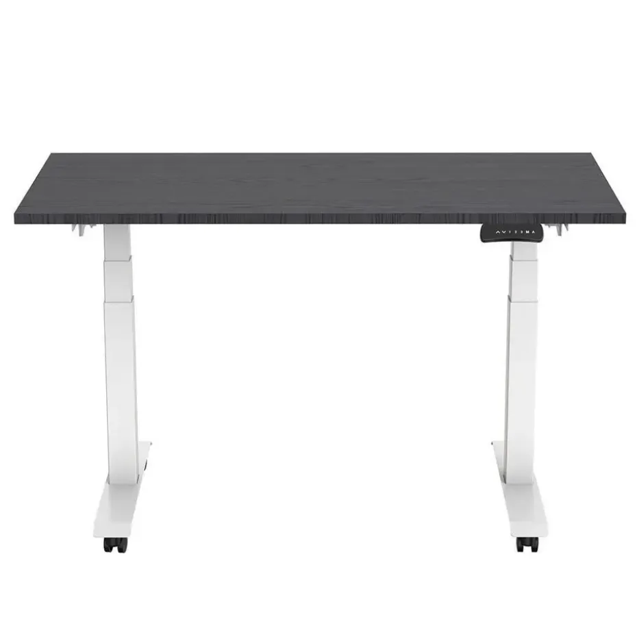 Elektrisch verstelbaar, opklapbaar en verrijdbaar bureau - 160x80 cm - Wit fram