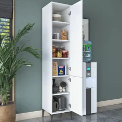 Emob Multifunctionele kast Woody Fashion - 40 x 40 x 199 cm - Wit