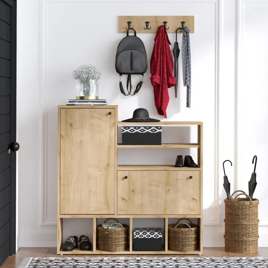 Emob Schoenenkast Emerald - 100% Melamine - Eik - 18mm Dikte