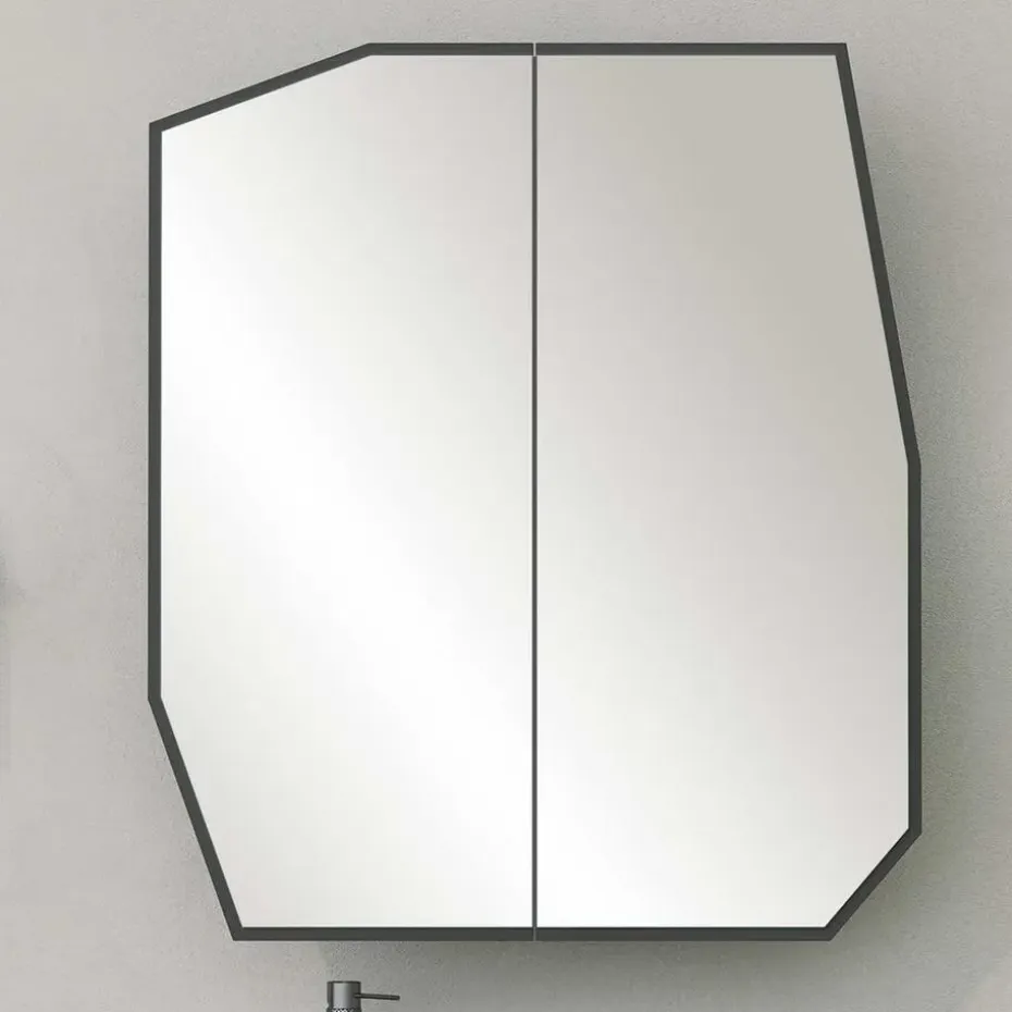 Emob Spiegelkast Woody Fashion - 50 x 12 x 45 cm - Zwart