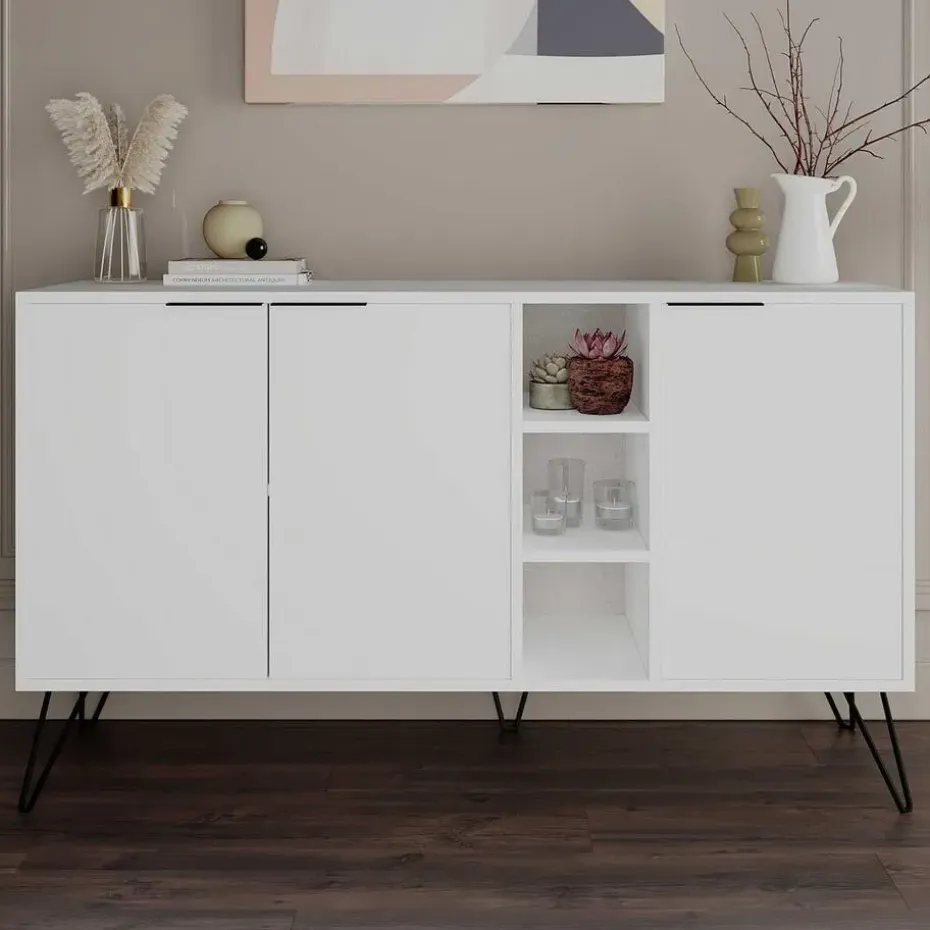 Emob Woody Fashion Console - 18 mm dik - 142x83x35 - Wit