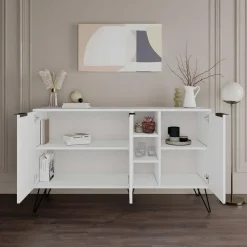 Emob Woody Fashion Console - 18 mm dik - 142x83x35 - Wit