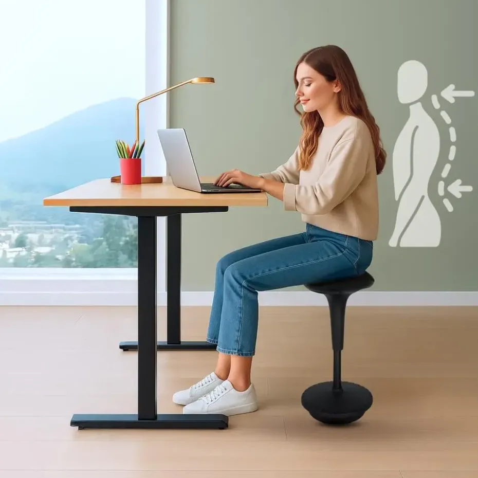 Ergonomische zit-sta kruk / wiebelkruk Ergo - Zwart