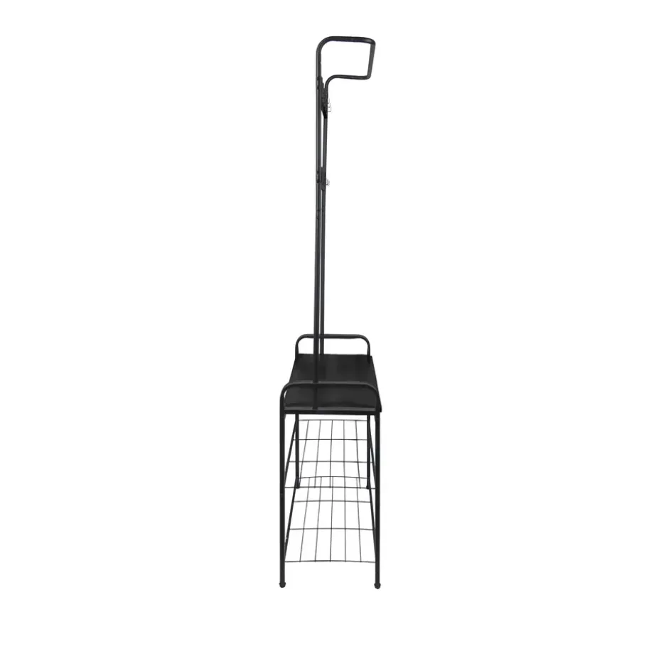 ERRO Kapstok met schoenenrek - 72x34x183cm - zwart