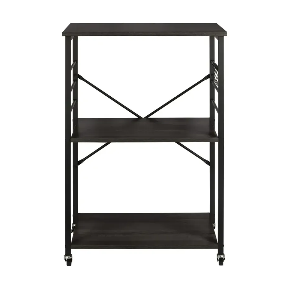 ERRO Serveerwagen - keukentrolley - 60x40x89 cm - zwart