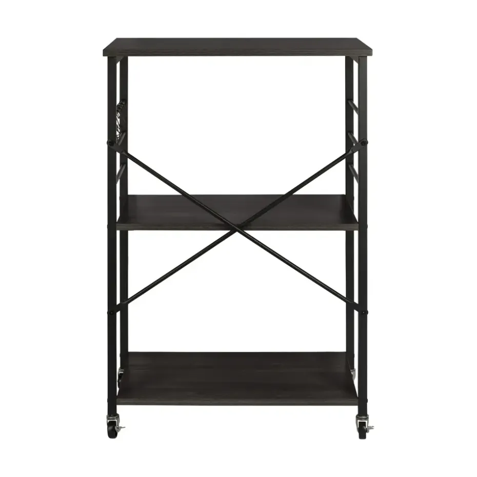 ERRO Serveerwagen - keukentrolley - 60x40x89 cm - zwart