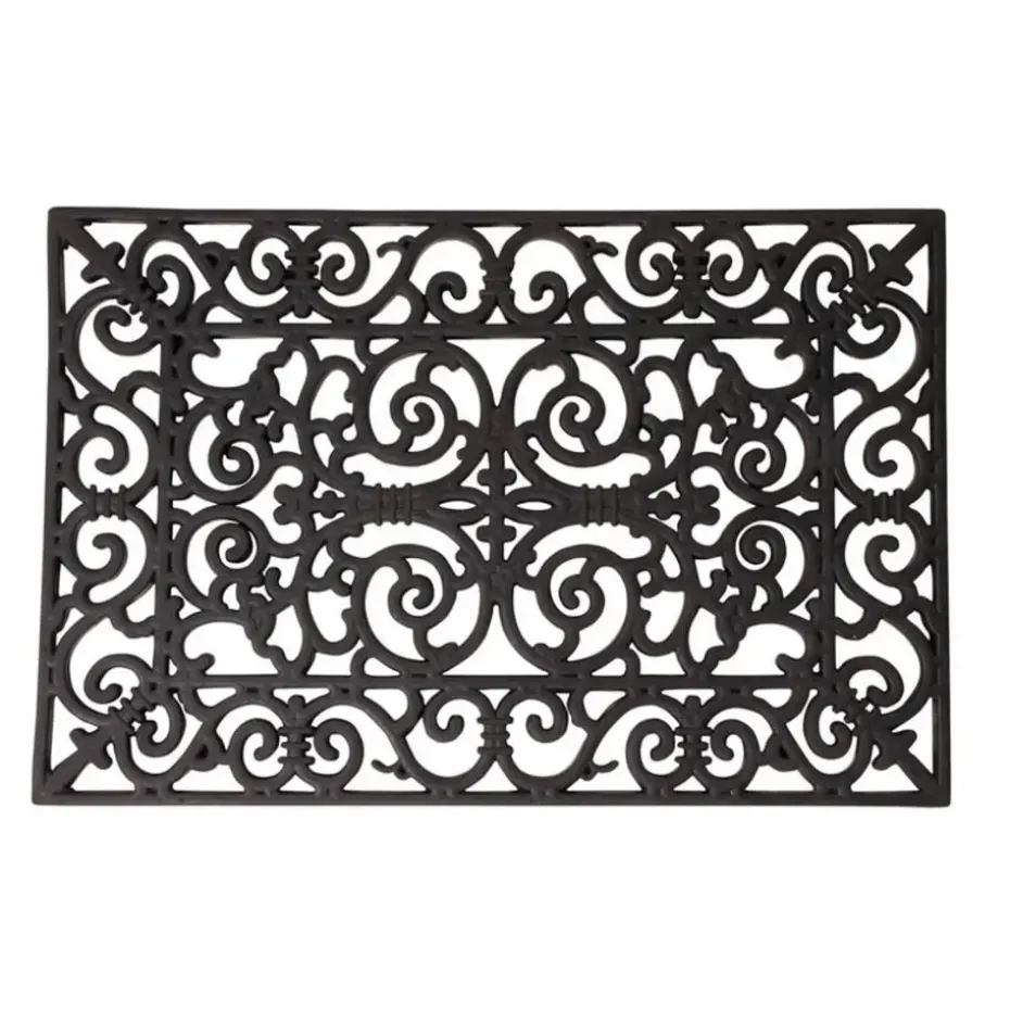 Esschert Design Deurmat Rubber - zwart - klassiek - 60 x 40 cm