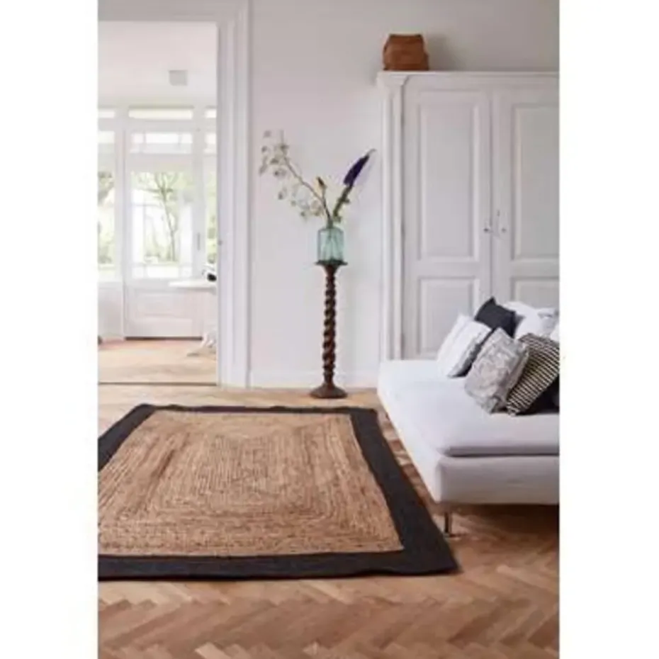 Eva Interieur Vloerkleed Jute - Naturel/Antraciet - 140x190